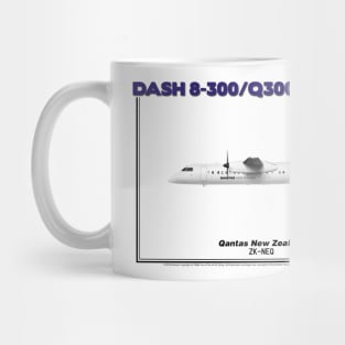 DeHavilland Canada Dash 8-300/Q300 - Qantas New Zealand (Art Print) Mug